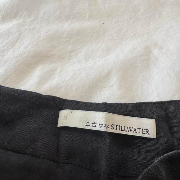 Stillwater Paperbag Waist Shorts Shorty Tie Black Size M High Rise - Picture 3 of 5